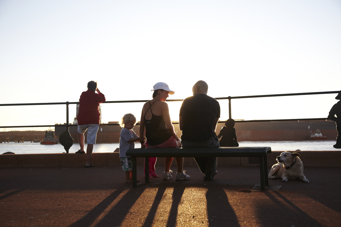 Sunsets over the ocean and Port Hedland, an evening walk is a relaxing way to finish the day.